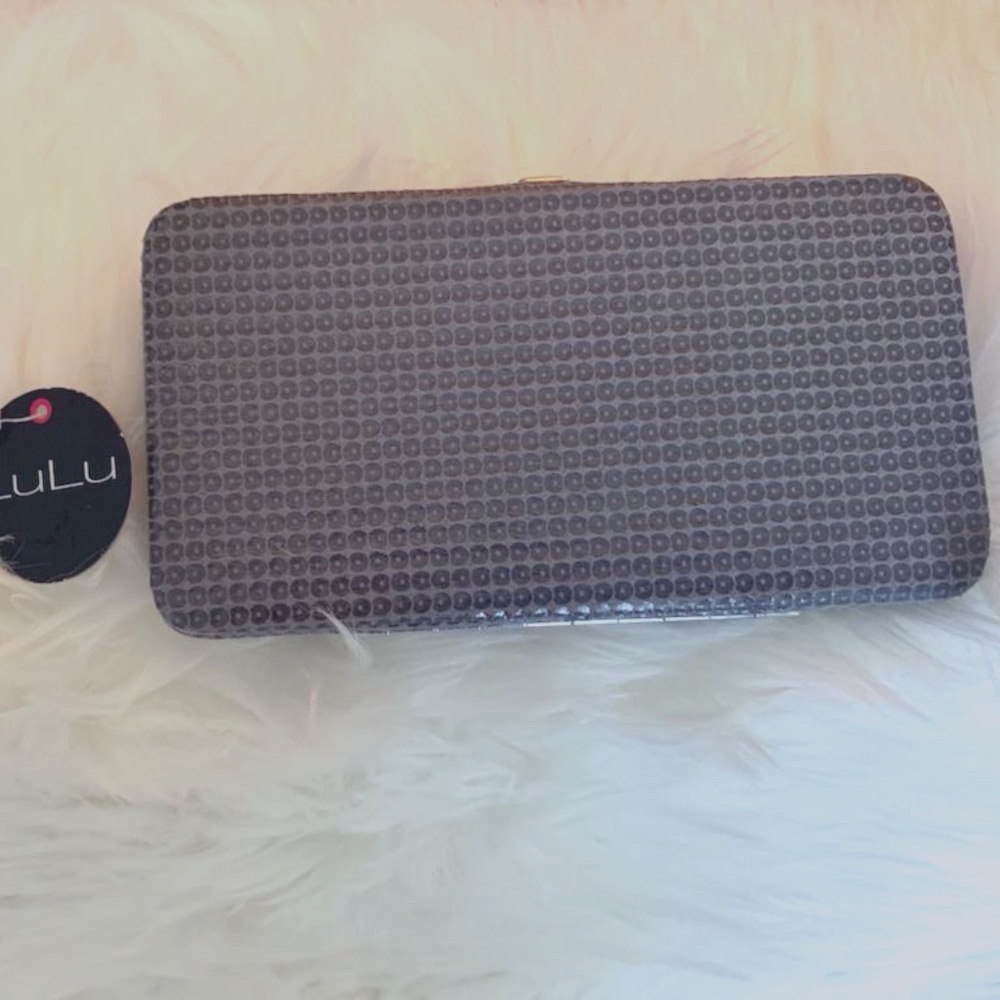 LULU Faux Croc / Alligator Dark Grey Slim Wallet!!